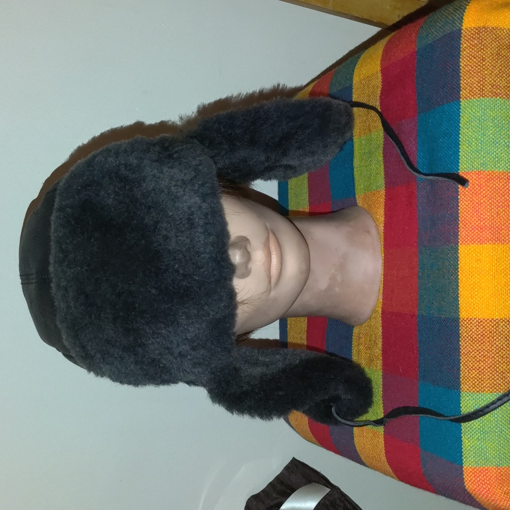 Zavelio Leather Trapper 100% Sheepskin Fur Ear Flap Hat Made in Turkey L